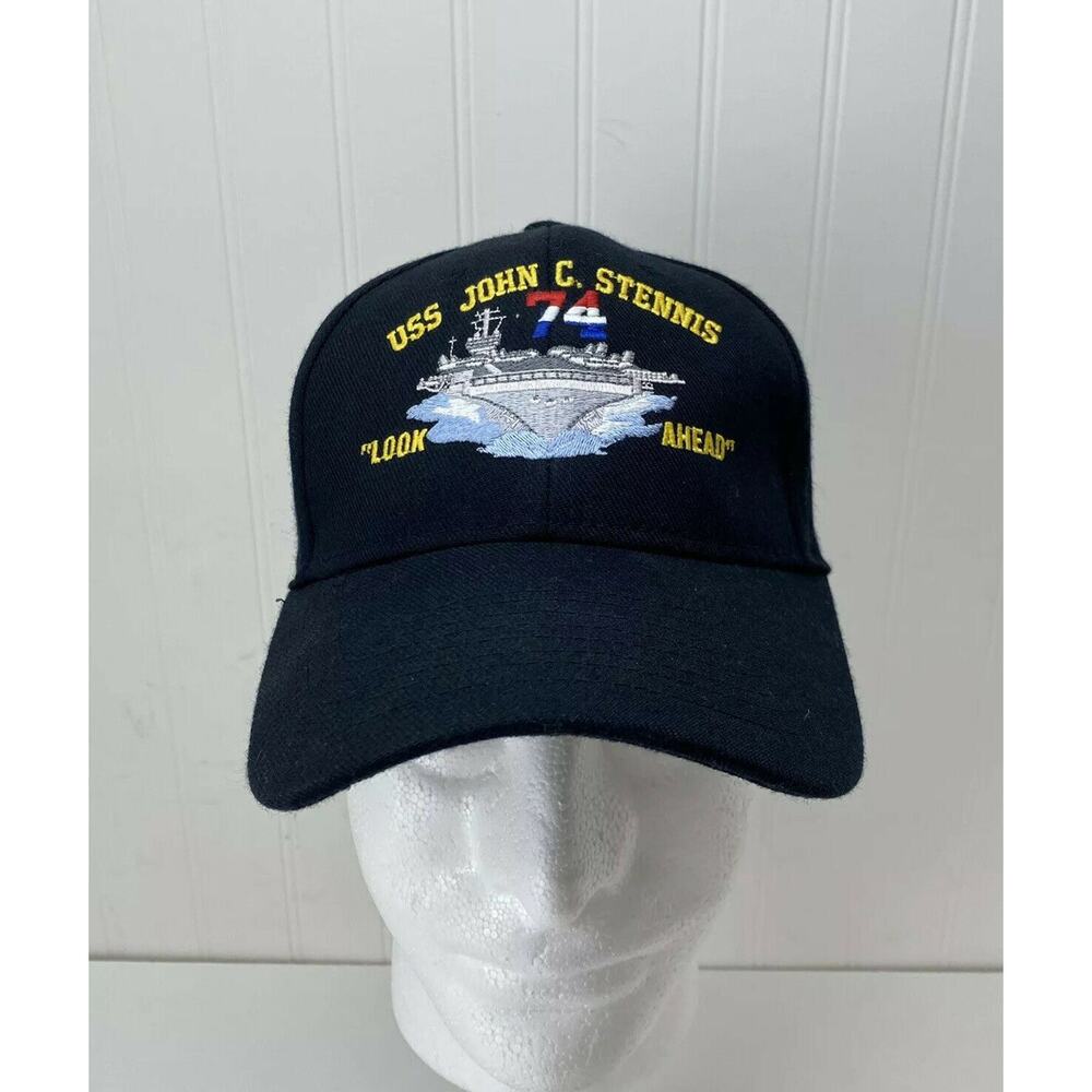 USS John C Stennis Hat 74 “Look Ahead” Supercarrier Black Eagle Crest Snapback